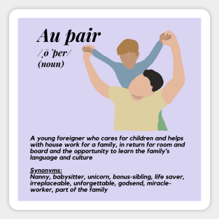 Au pair definition male purple Magnet